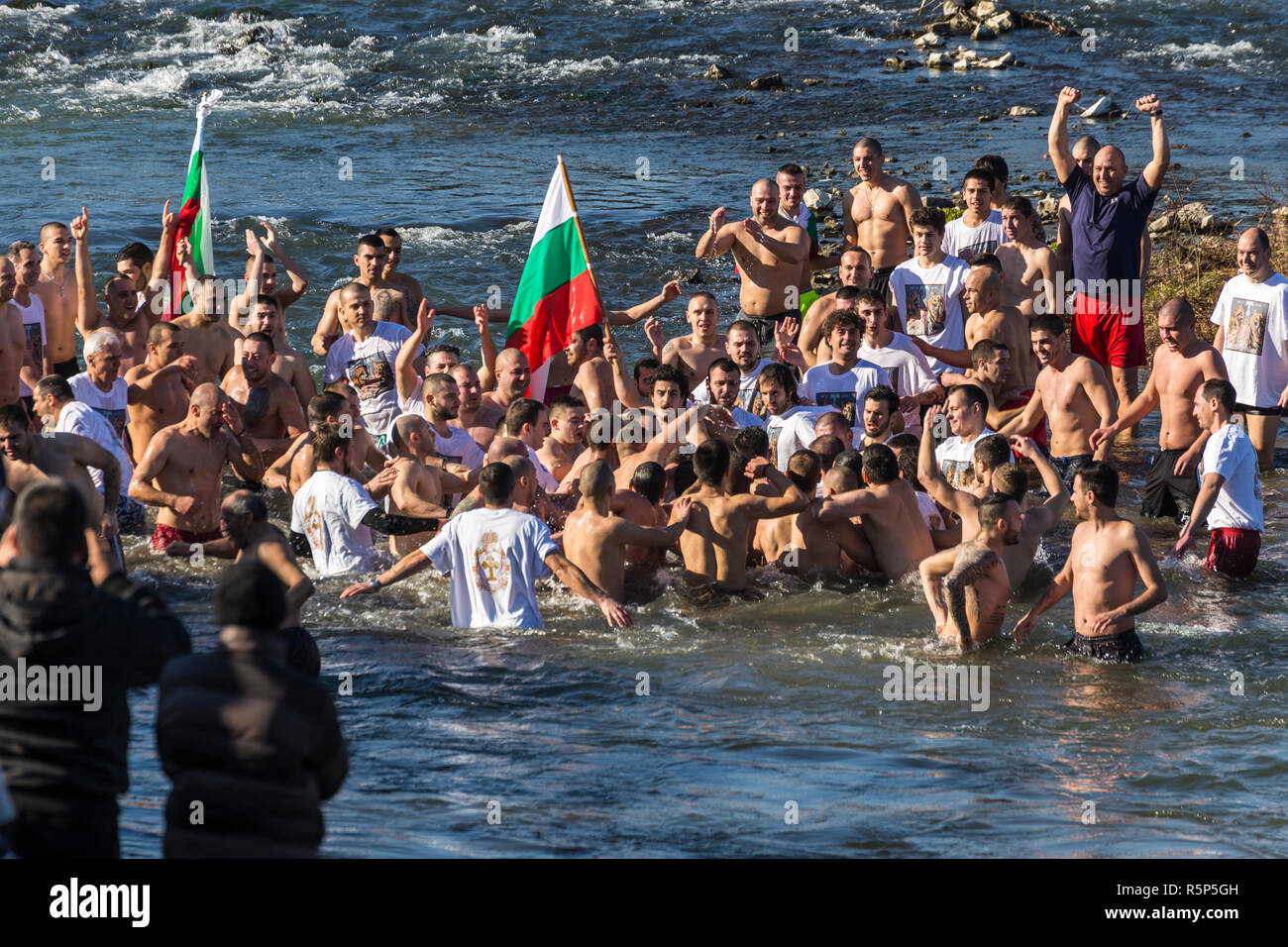 PLOVDIV, BULGARIA - JANUARY 06, 2018 - Epiphany ritual in Plovdiv ...