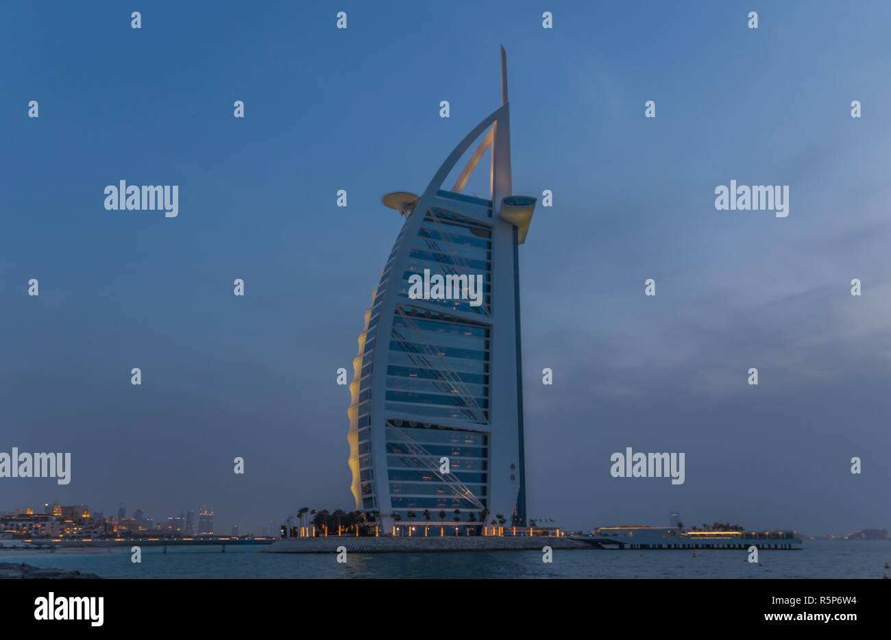 Dubai, United Arab Emirates - an unmistakable landmark of the UAE, the Burj Al Arab is one of the tallest and most expensive hotel in the World Stock Photo