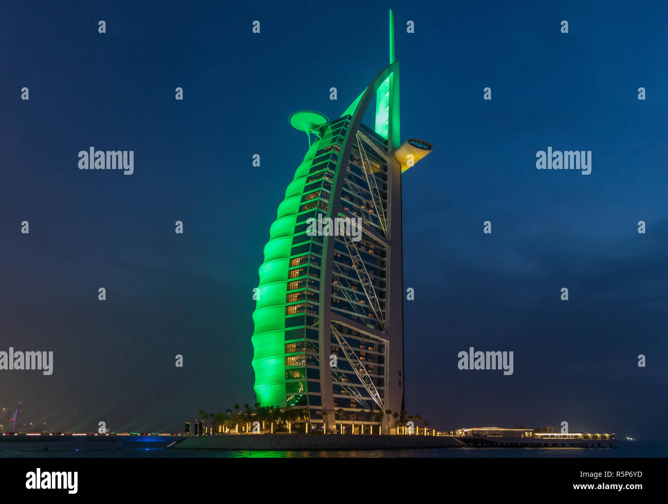 Dubai, United Arab Emirates - an unmistakable landmark of the UAE, the Burj Al Arab is one of the tallest and most expensive hotel in the World Stock Photo