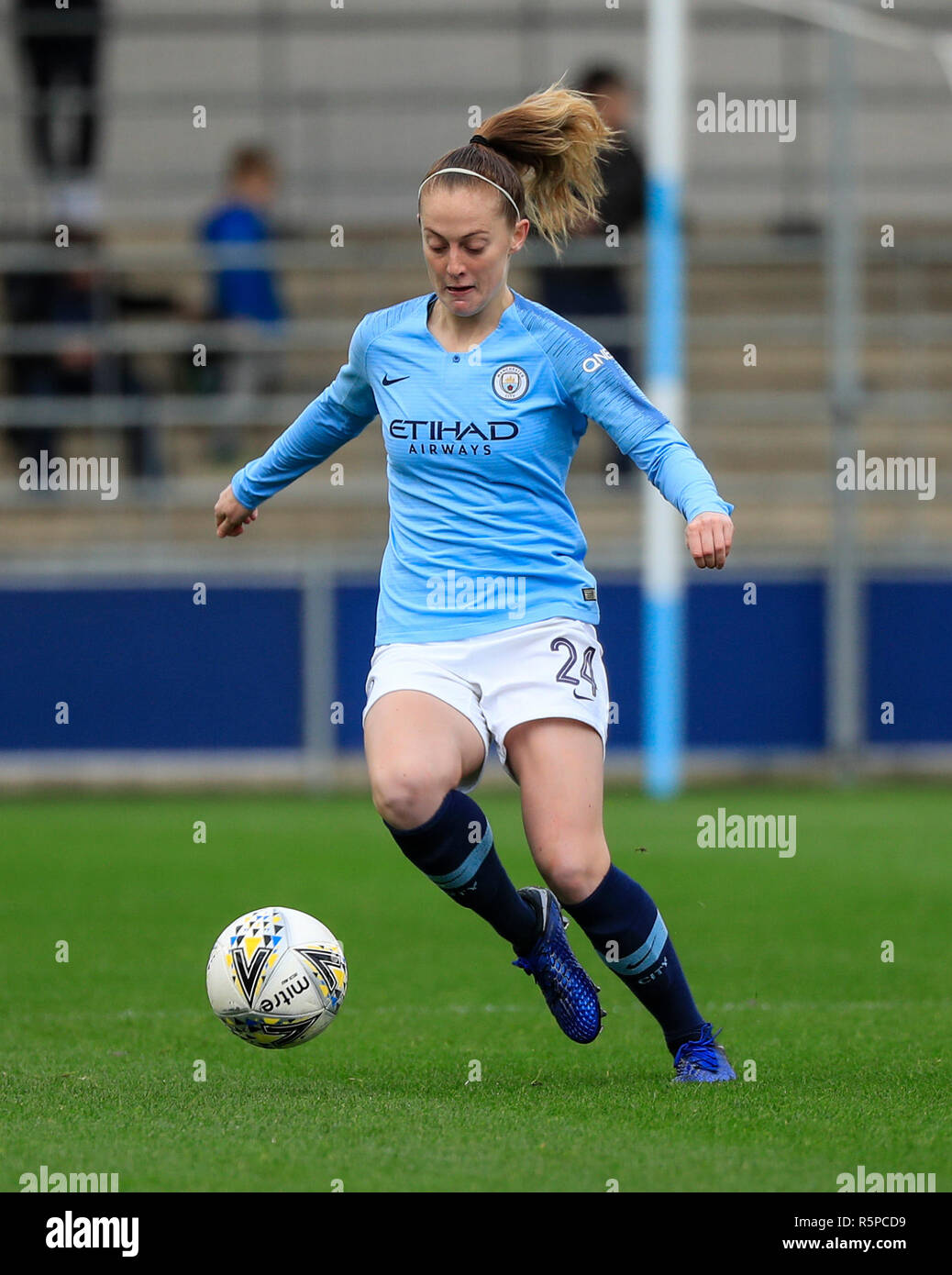 Academy Stadium, Manchester, UK. 2nd Dec, 2018. Womens Super League football, Manchester City v Arsenal; Keira Walsh of Manchester City moves the ball forward Credit: Action Plus Sports/Alamy Live News Stock Photo