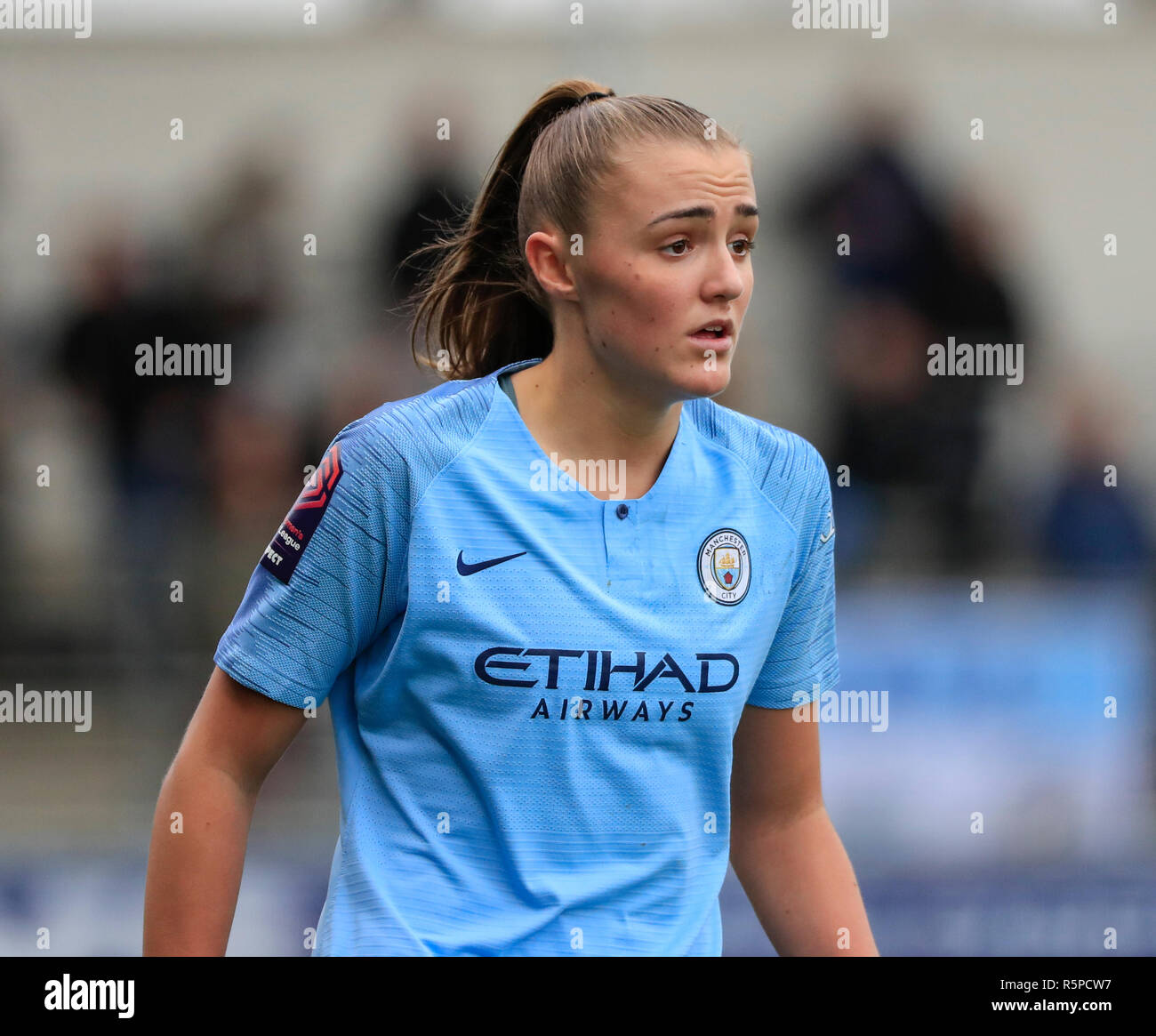 Academy Stadium, Manchester, UK. 2nd Dec, 2018. Womens Super League football, Manchester City v Arsenal; Georgia Stanway of Manchester City watches play Credit: Action Plus Sports/Alamy Live News Stock Photo