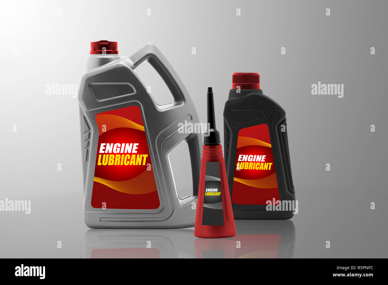 Plastic bottles from automobile oil Stock Photo