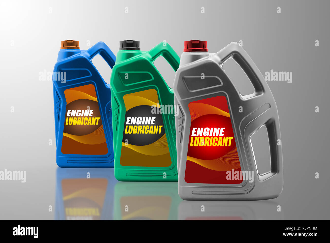 Plastic bottles from automobile oil Stock Photo