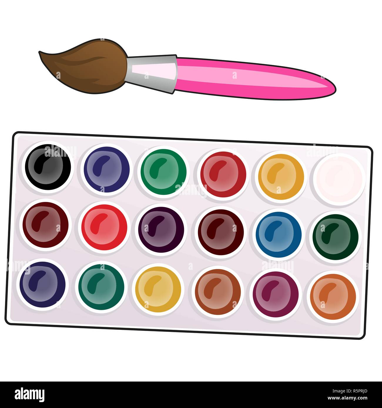 Watercolor Paint Palette Isolated On White Vector Stock