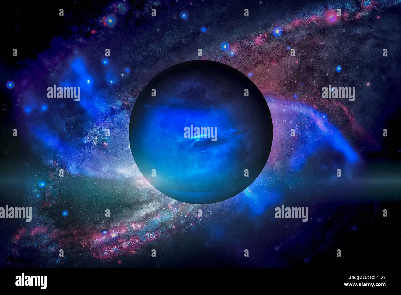 Planet Neptune. Outer space background Stock Photo - Alamy