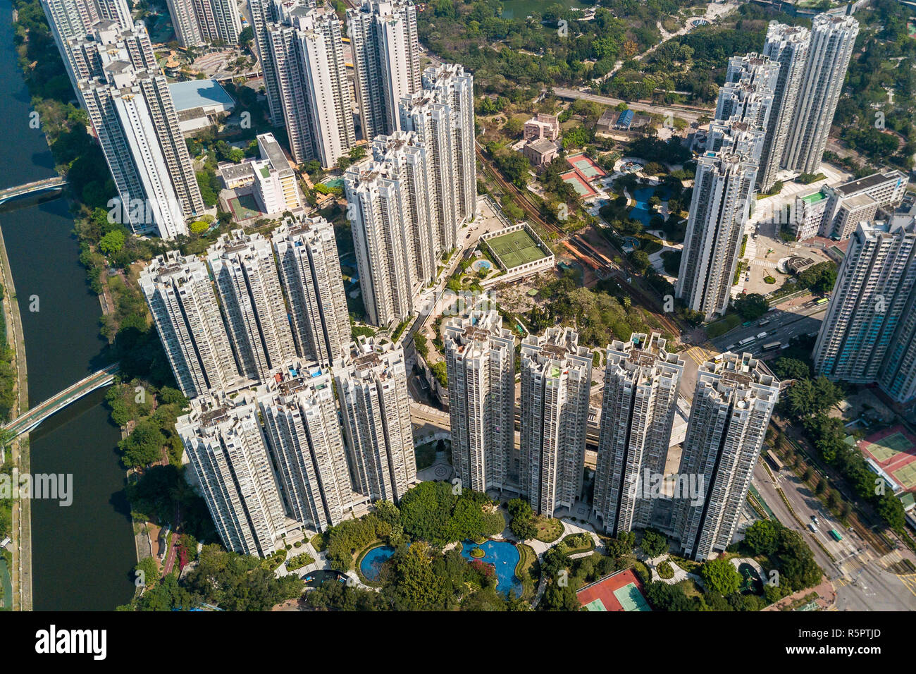 Aerial view of Hong Kong city Stock Photo - Alamy