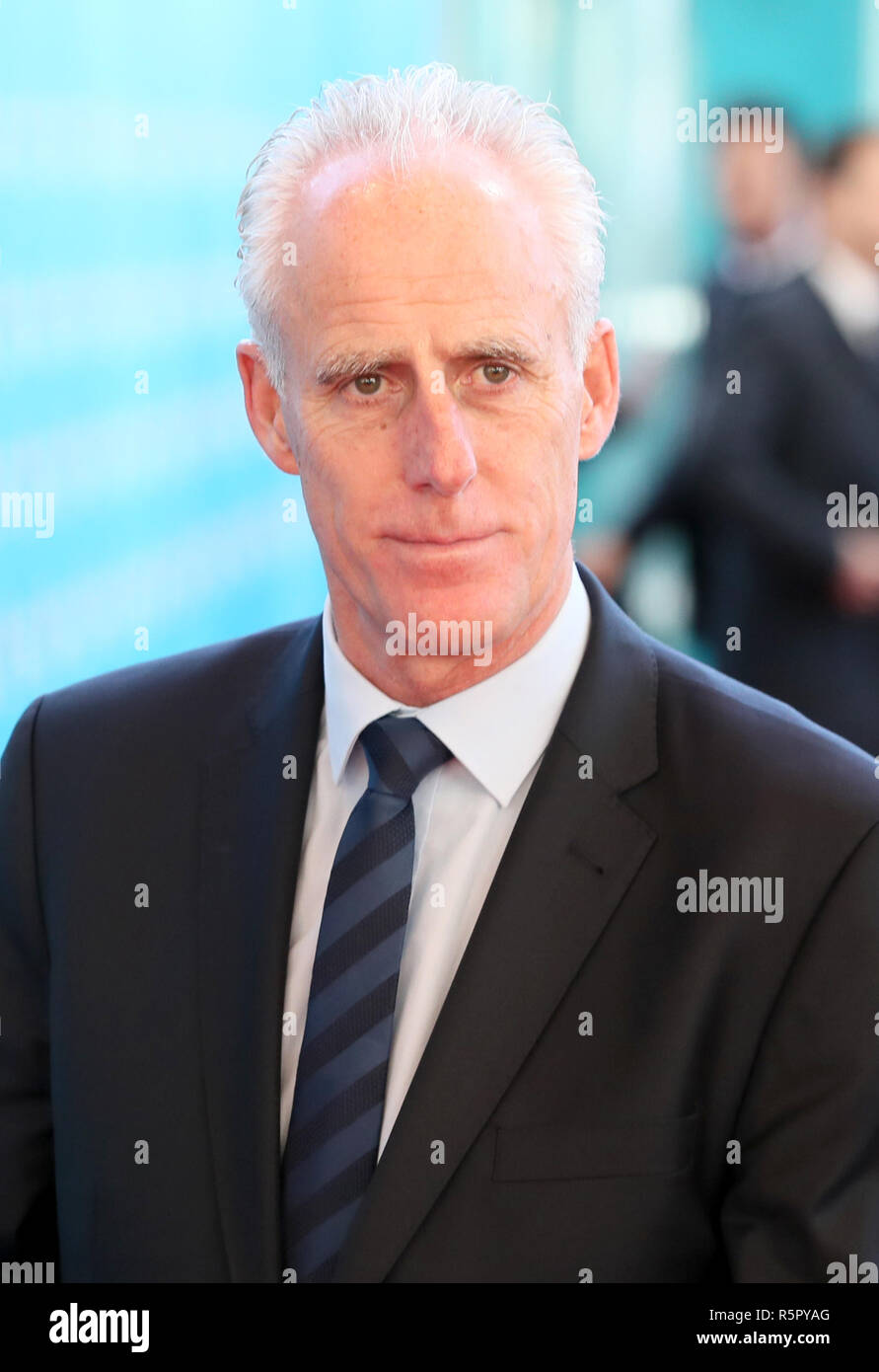 Republic ireland manager mick mccarthy arrives hires stock photography