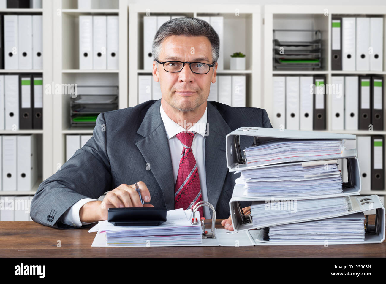 Accountant Working In Office Stock Photo - Alamy
