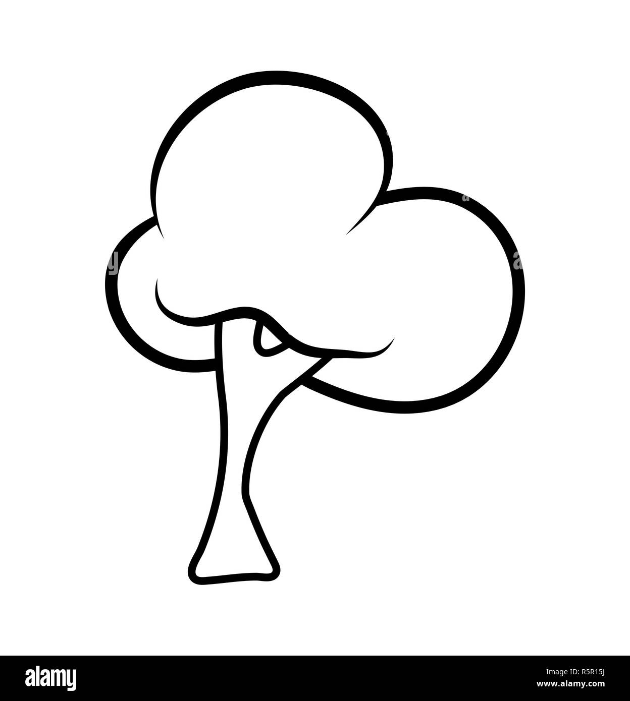 Big tree on transparent background Black and White Stock Photos