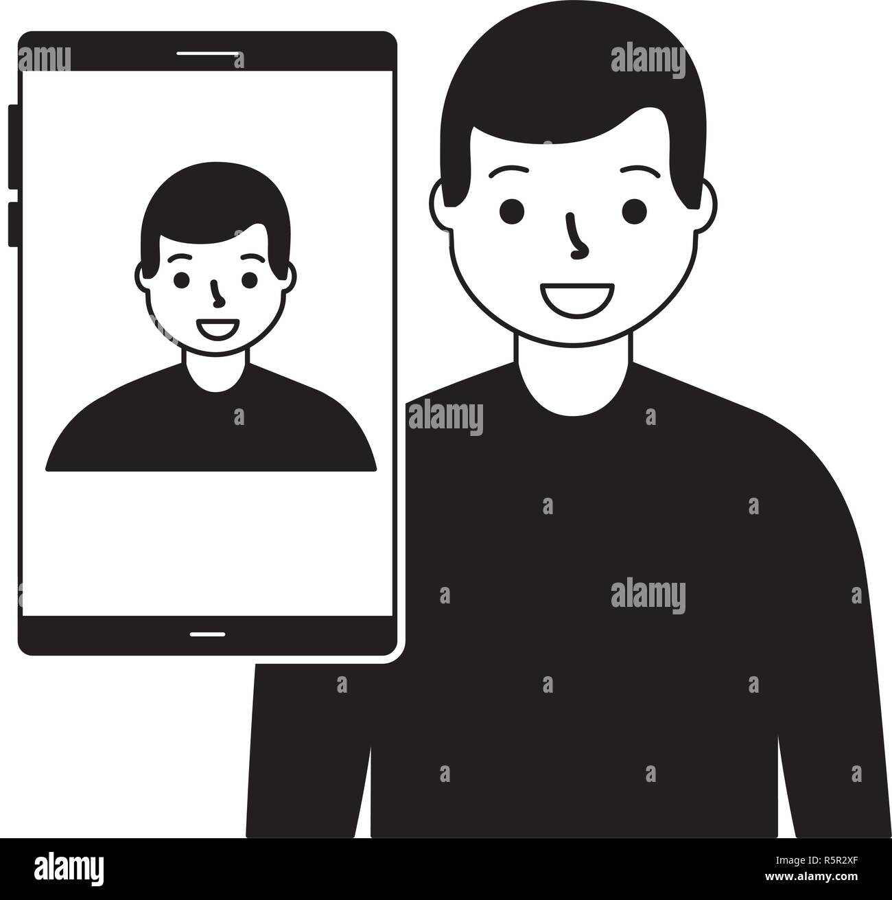 man face scan biometric digital technology vector illustration Stock ...