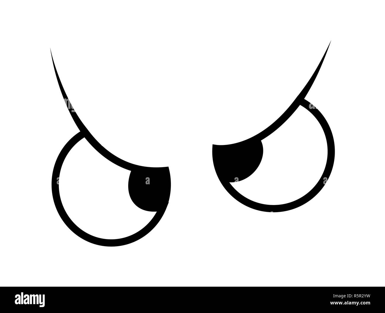 Angry eyes. Cartoon human body part. Vector illustration isolated on white background. Stock Photo