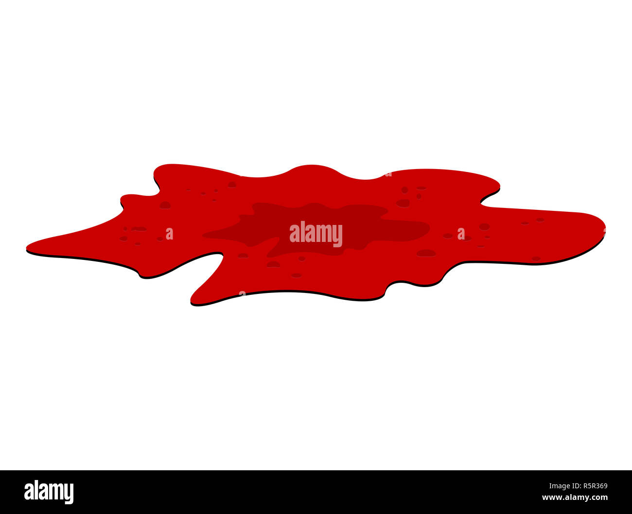 Blood puddle, red drop, blots, stain, plash od blood. Vector
