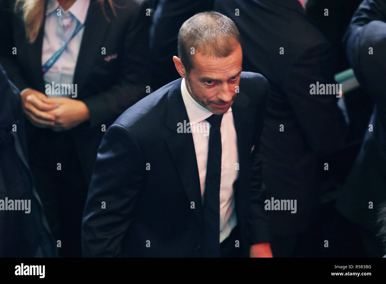 UEFA President Aleksander Ceferin following the Euro 2020 European qualifier draw at the Convention Centre, Dublin. Stock Photo