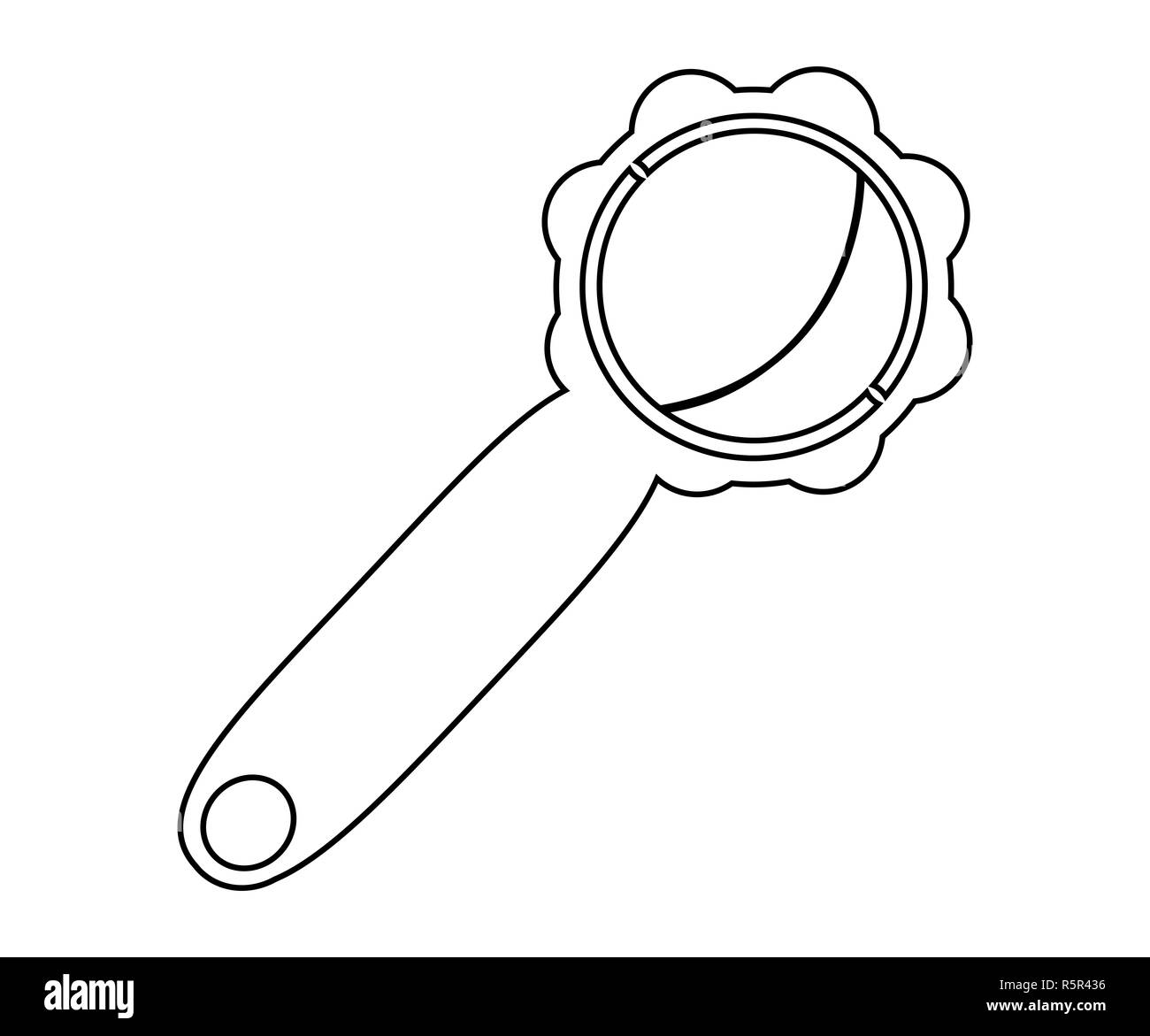 baby rattle clipart black and white