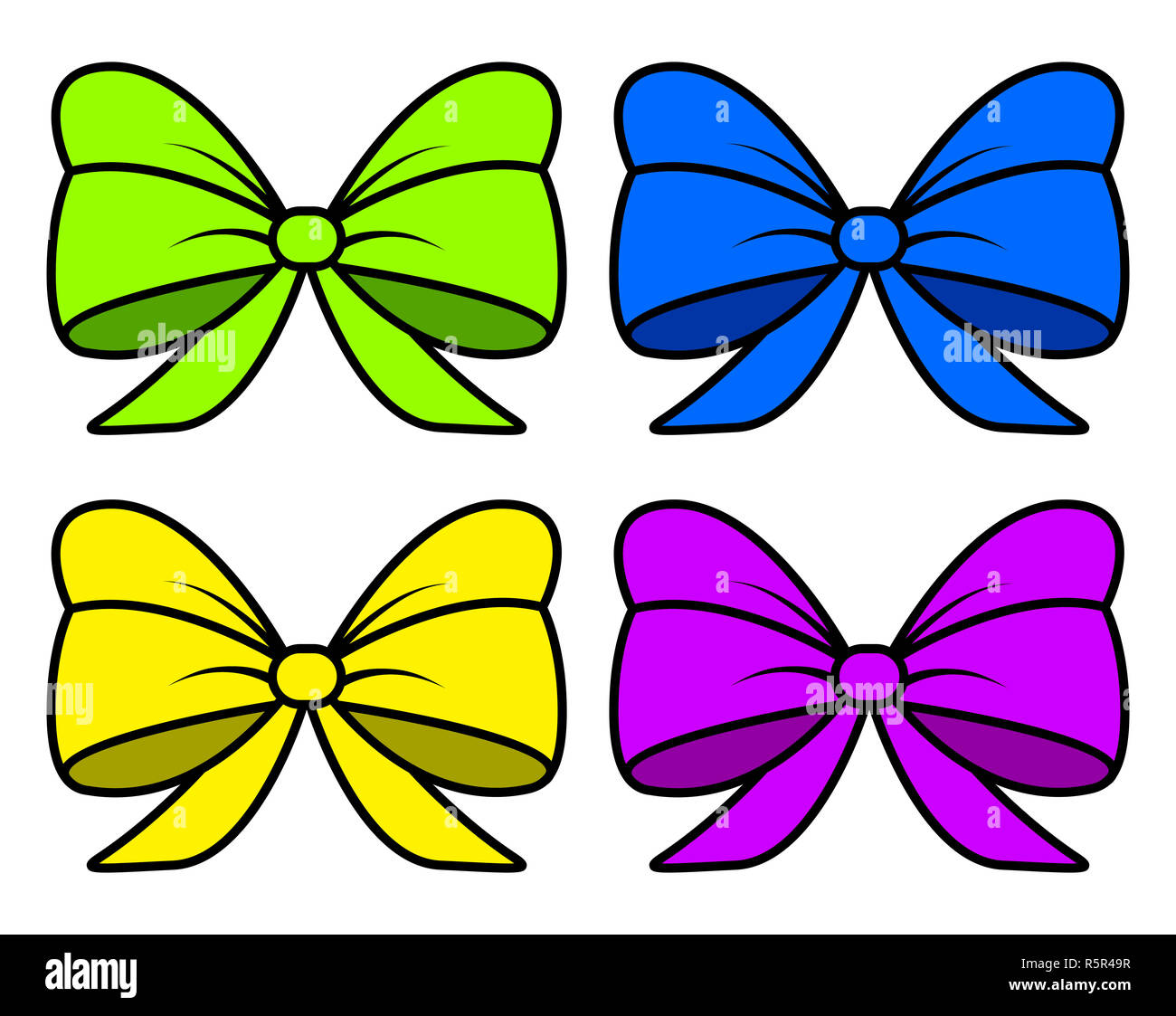 ribbon bow set for christmas present symbol design. Vector illustration