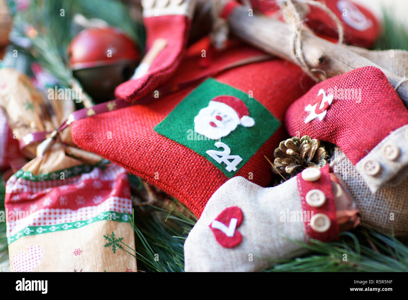 Christmas Advent Calendar Self Made 24 December Santa Claus Stock Photo 