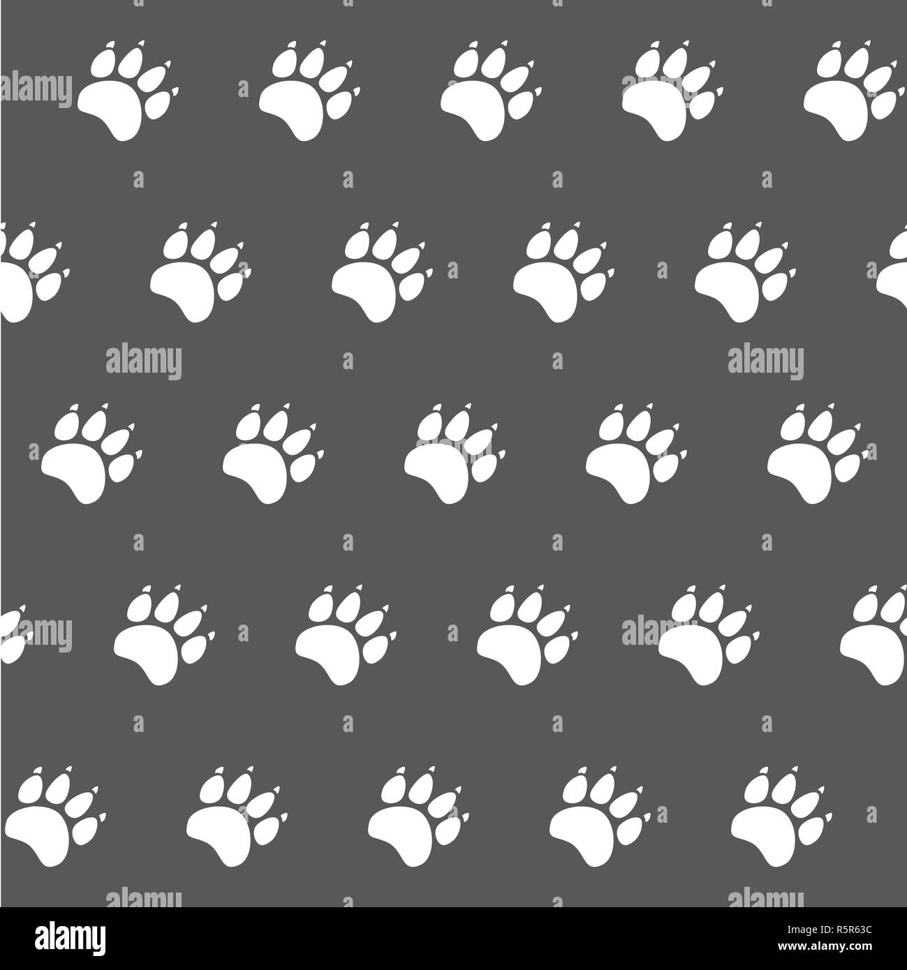 Cat or dog paw seamless pattern - vector animal footprint texture ...