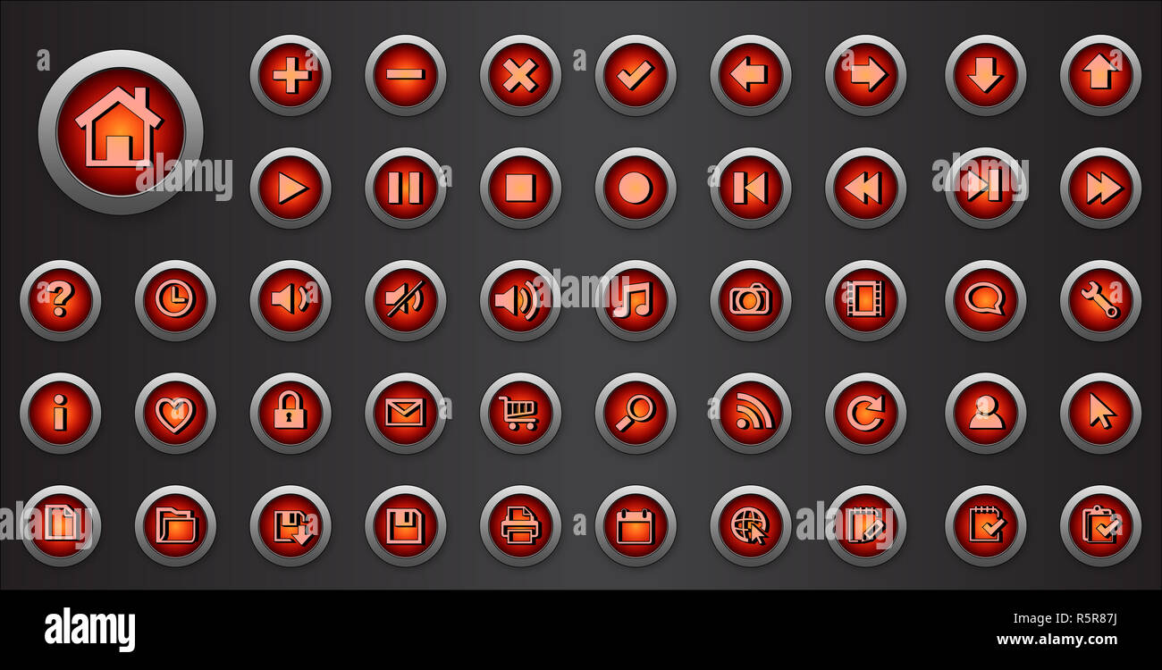 Web Icons set. Internet buttons collection with signs Stock Photo - Alamy
