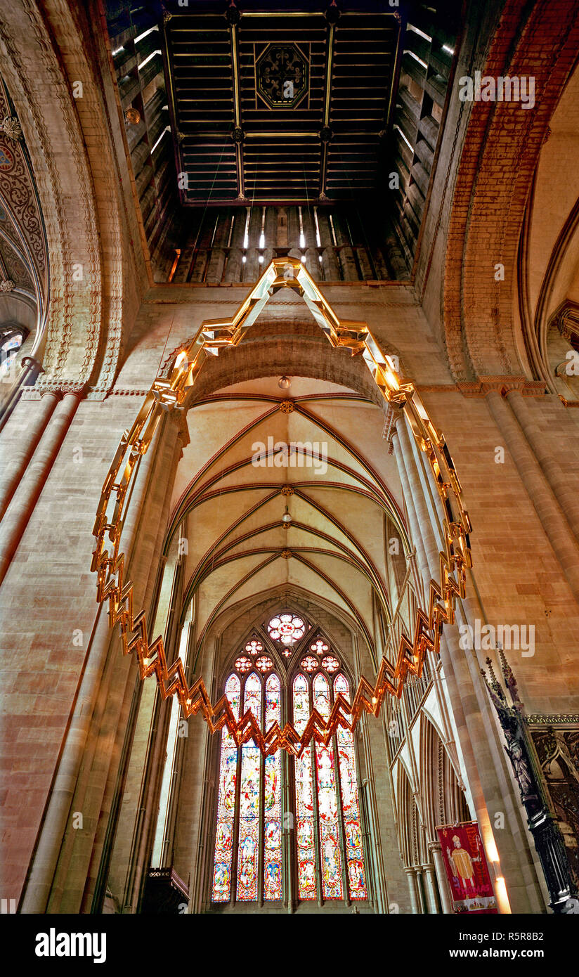 low angle of corona in Hereford cathedral Stock Photo