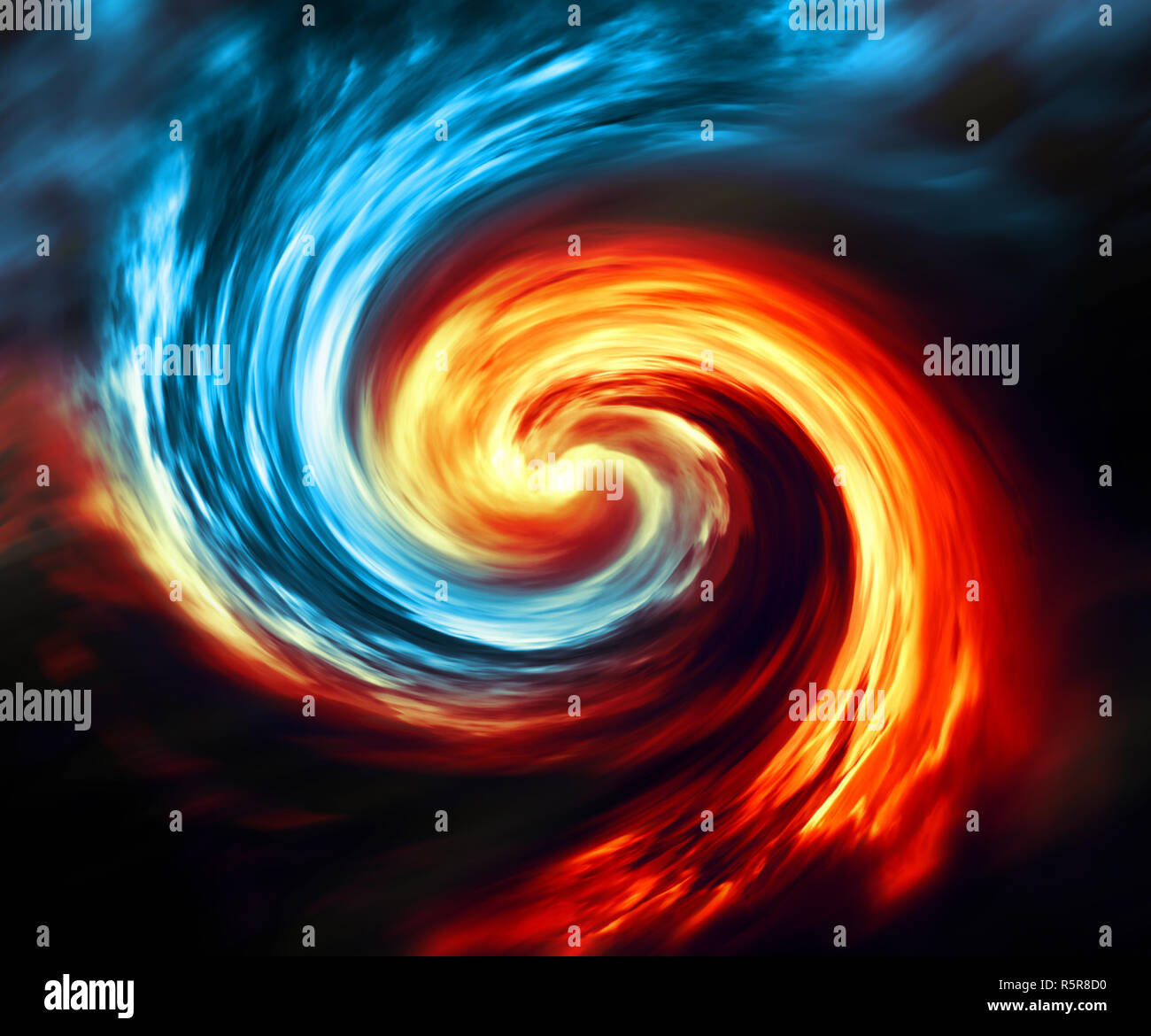 Fire And Ice Abstract Background Red And Blue Smoke Swirl On Dark Background Stock Photo Alamy