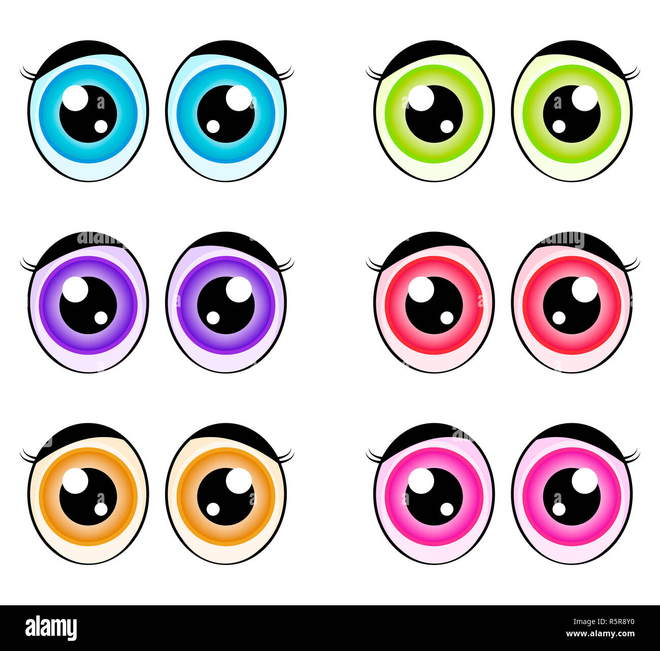 Drawing Stylized Eyes Anime Eye Design Stock Illustration