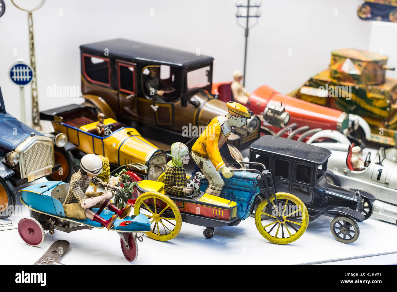 MUNICH, GERMANY NOVEMBER 23, 2018 Collection of toys in the Toy Museum in the old tower of