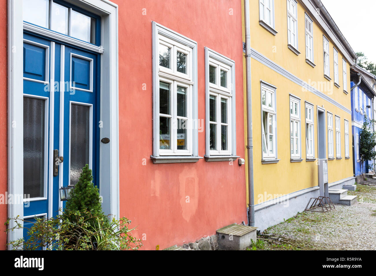 colorful house facades in neubrandenburg,east germany Stock Photo Alamy