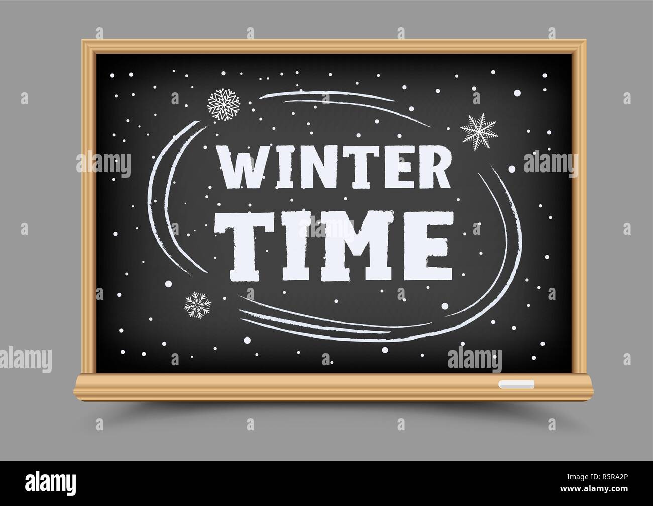 blackboard winter time Stock Vector