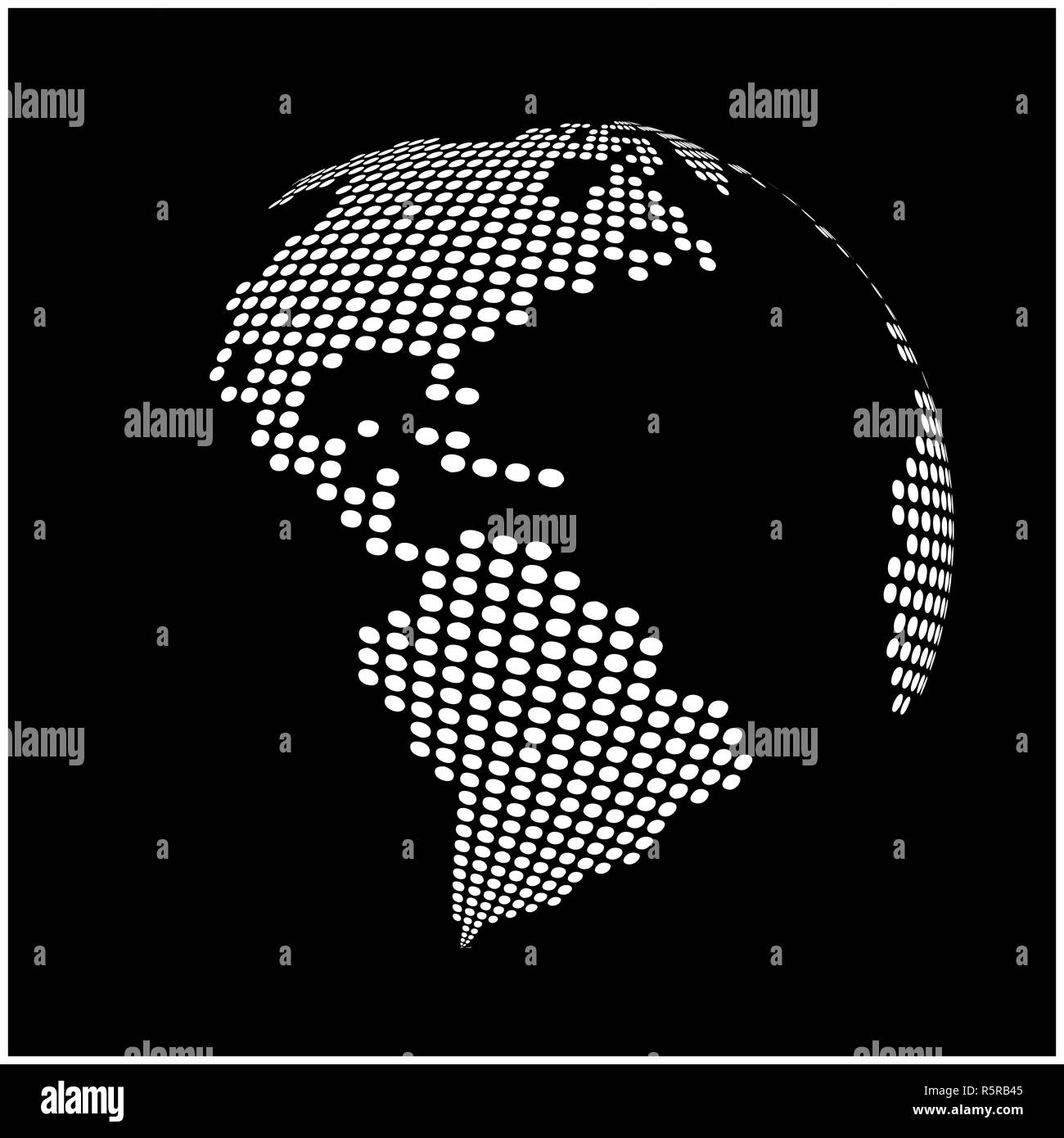 globe earth world map - abstract dotted vector background. Black and ...