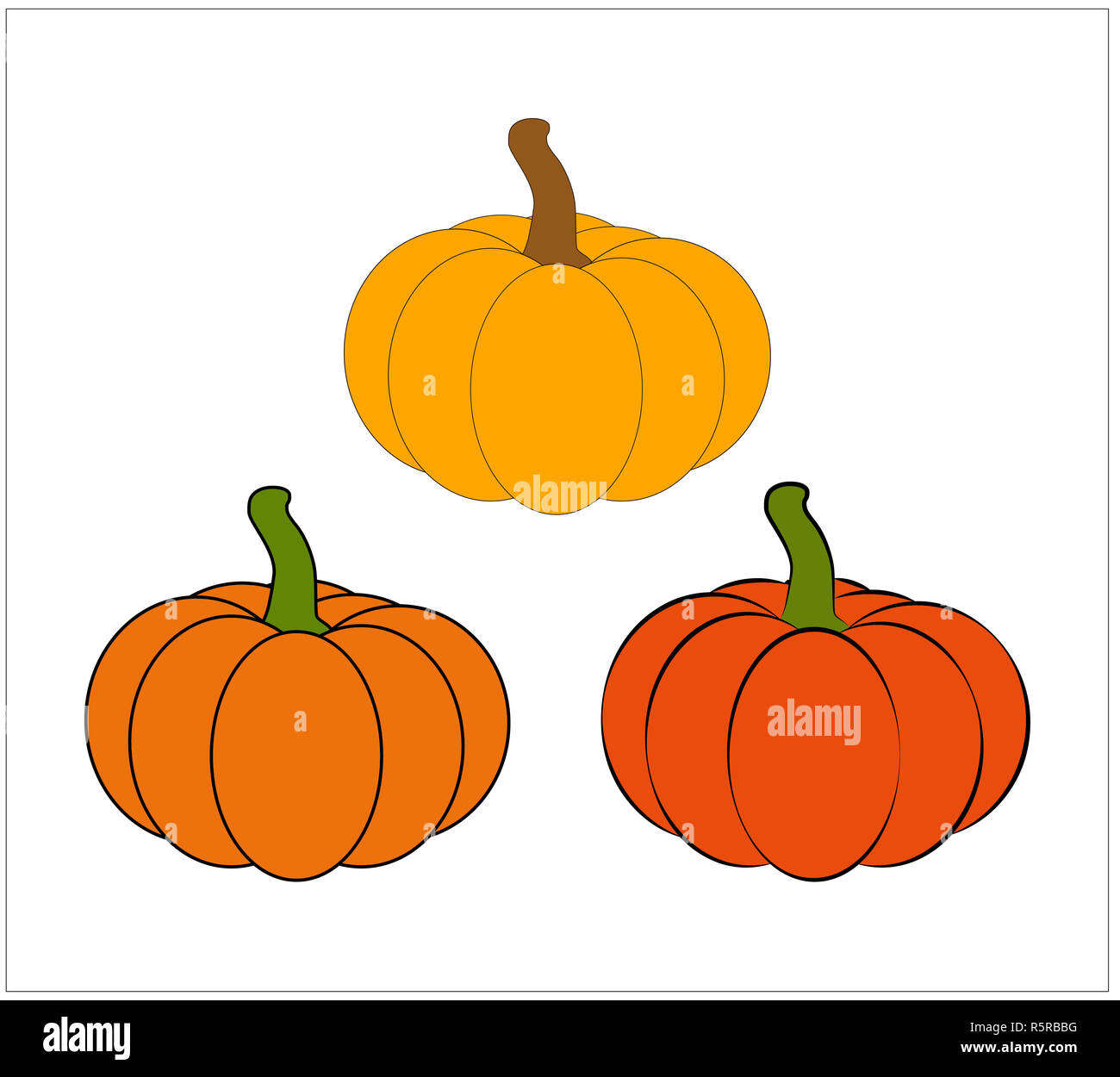 Halloween pumpkin vector illustration set isolated on white background ...