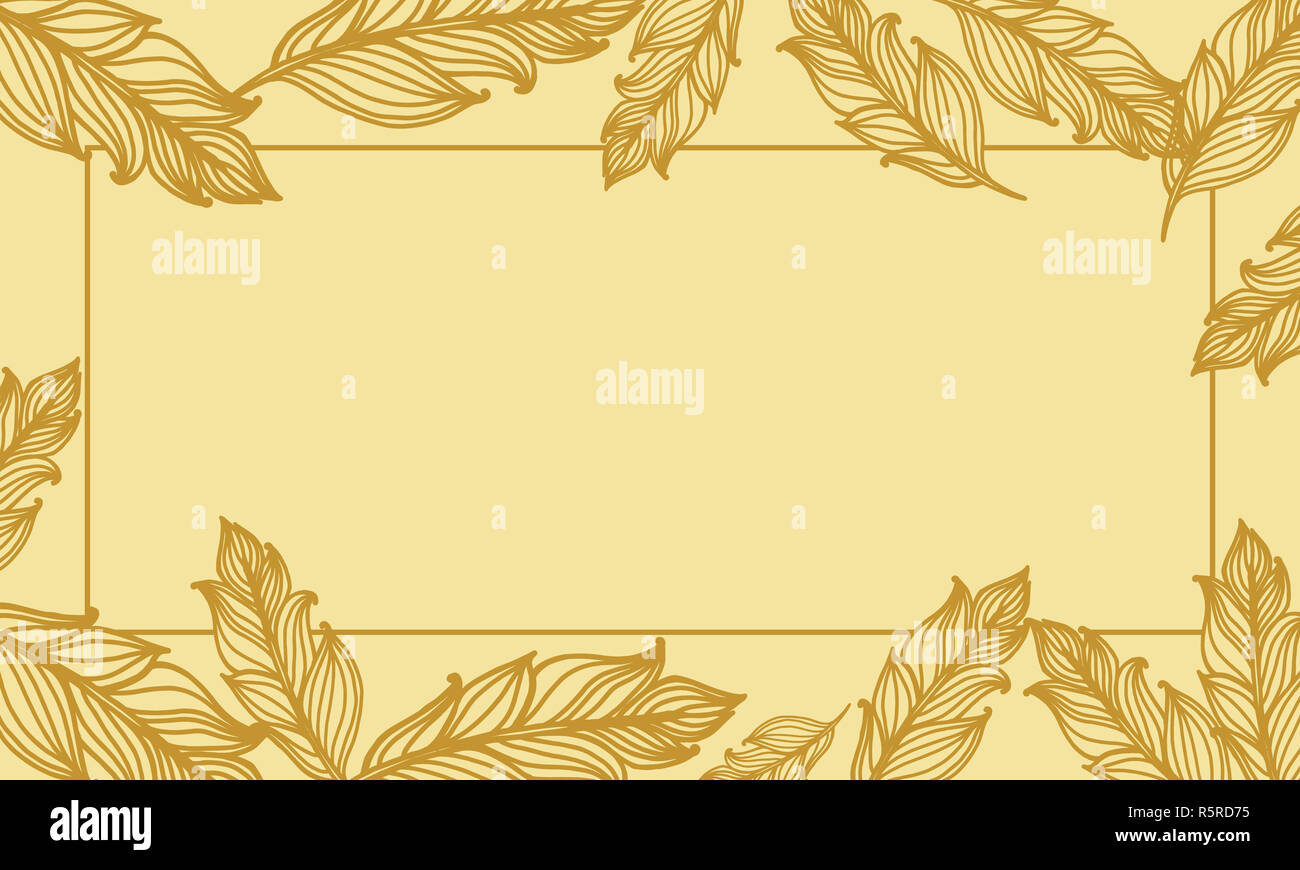 Cute background with feathers. Vector card design with border in bohemian  style Stock Photo - Alamy