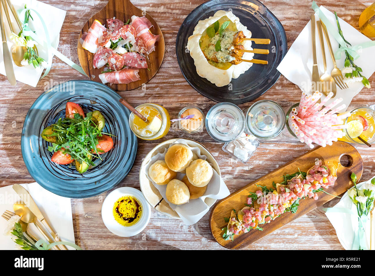 Party dining table Stock Photo - Alamy