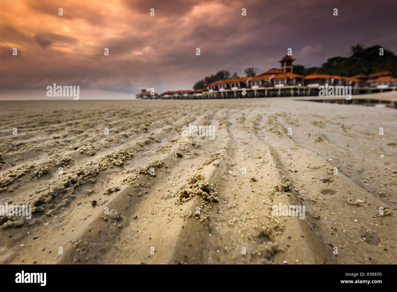 Popular beach at Port Dickson Negeri Sembilan located 80km from Kuala Lumpur Stock Photo