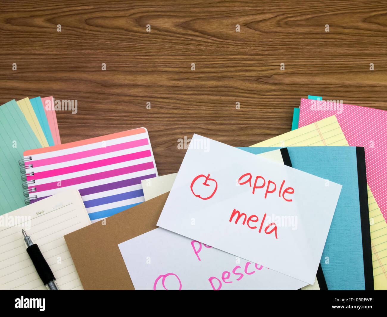 Italian Learning New Language Writing Words on the Notebook Stock Photo Alamy