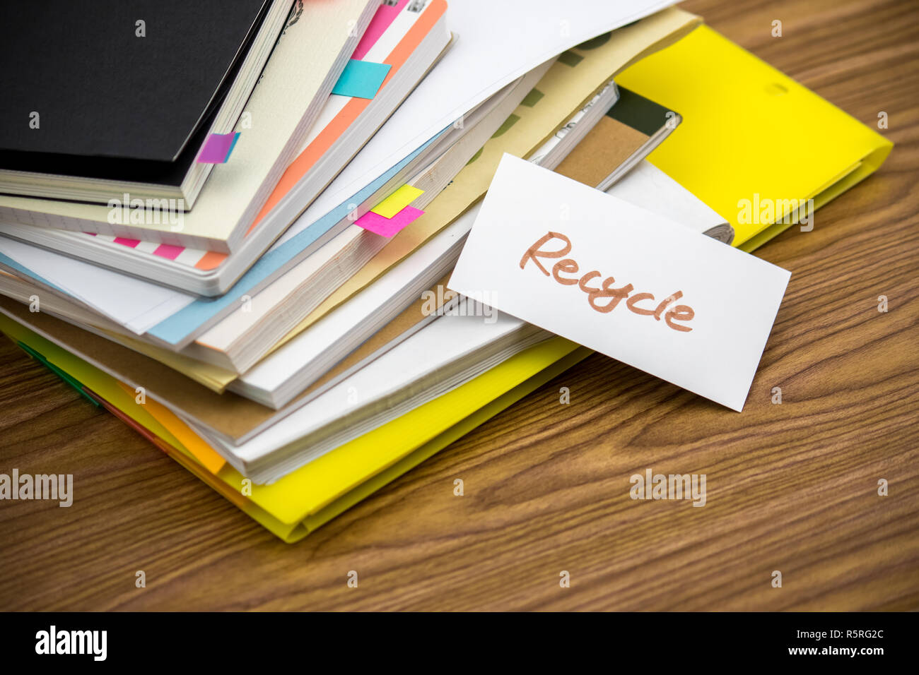 Recycle The Pile of Business Documents on the Desk Stock Photo Alamy