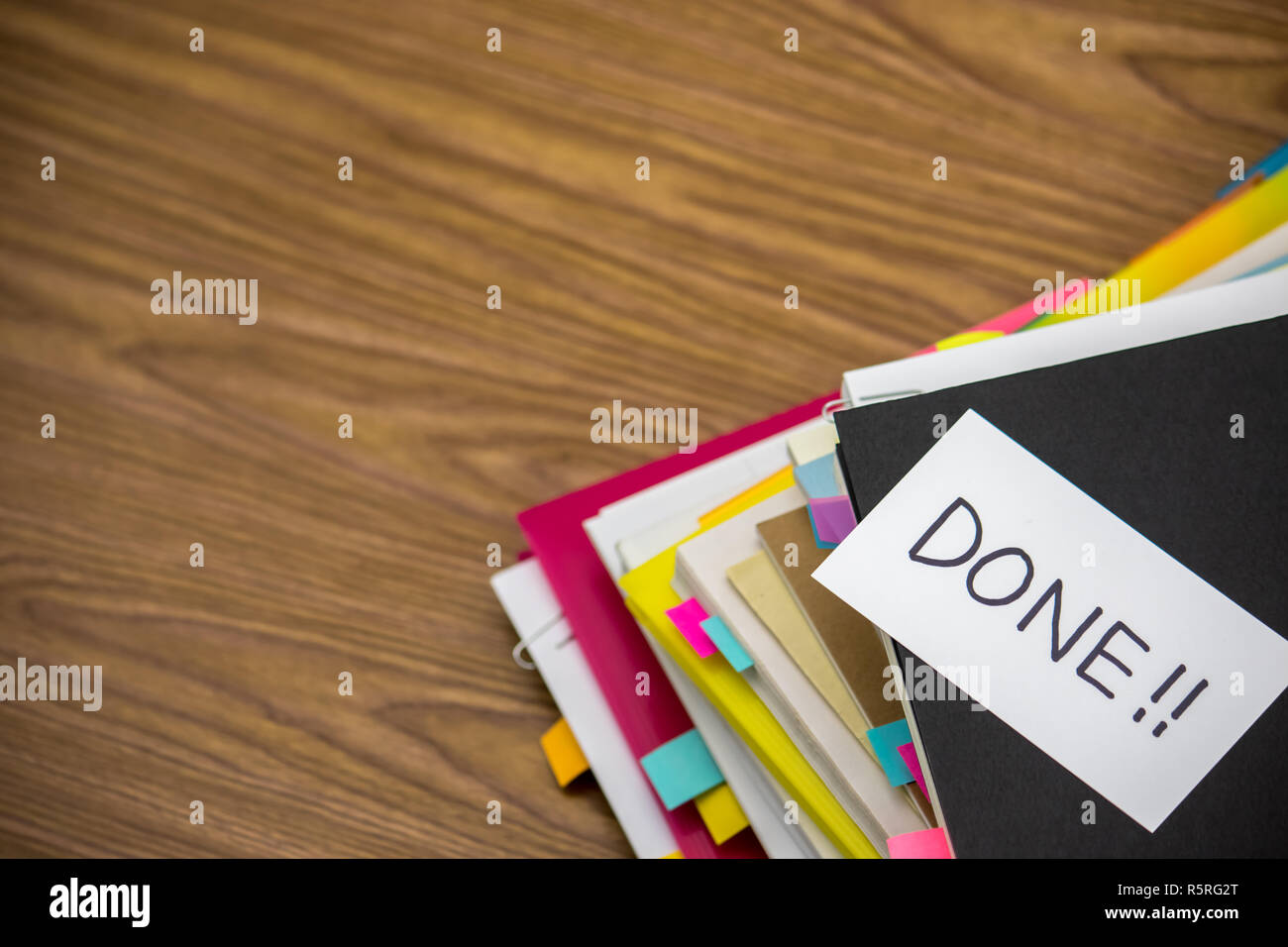 Done The Pile of Business Documents on the Desk Stock Photo - Alamy