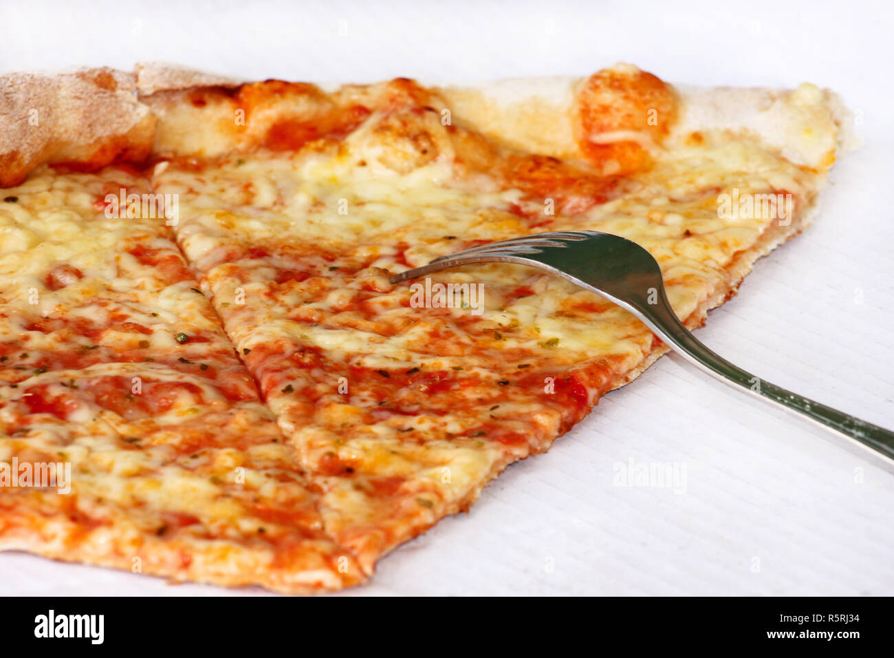 Delicious Pizza Margarita With Fork And Knife Take Out Freshly Baked Italian Traditional Classic Pizza Being Held In A Box Close Up Fast Food Stock Photo Alamy