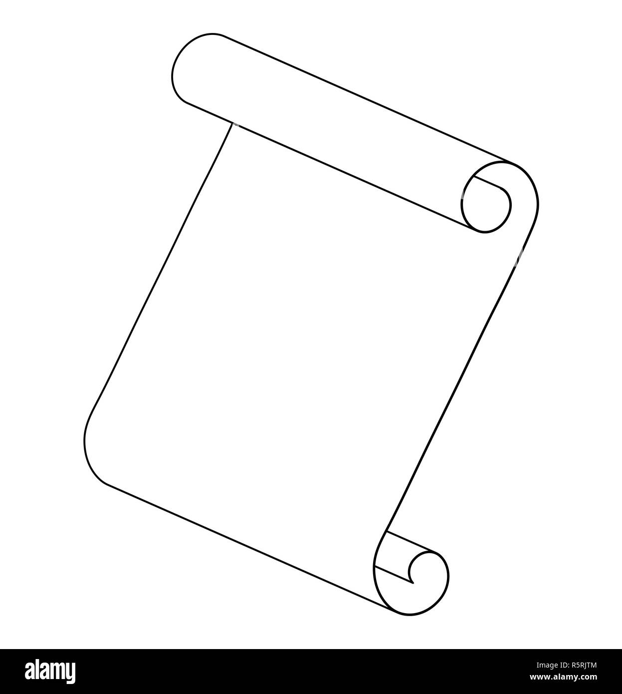 paper scroll outline silhouette vector symbol icon design. Beautiful