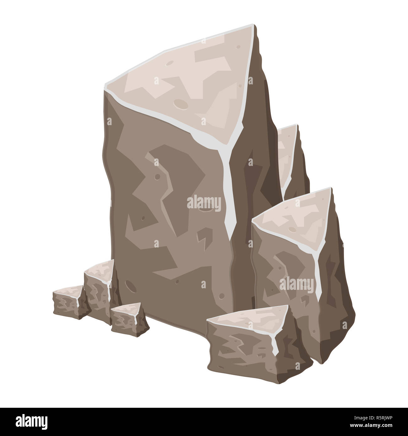Cartoon rock stones boulder Cut Out Stock Images & Pictures - Alamy