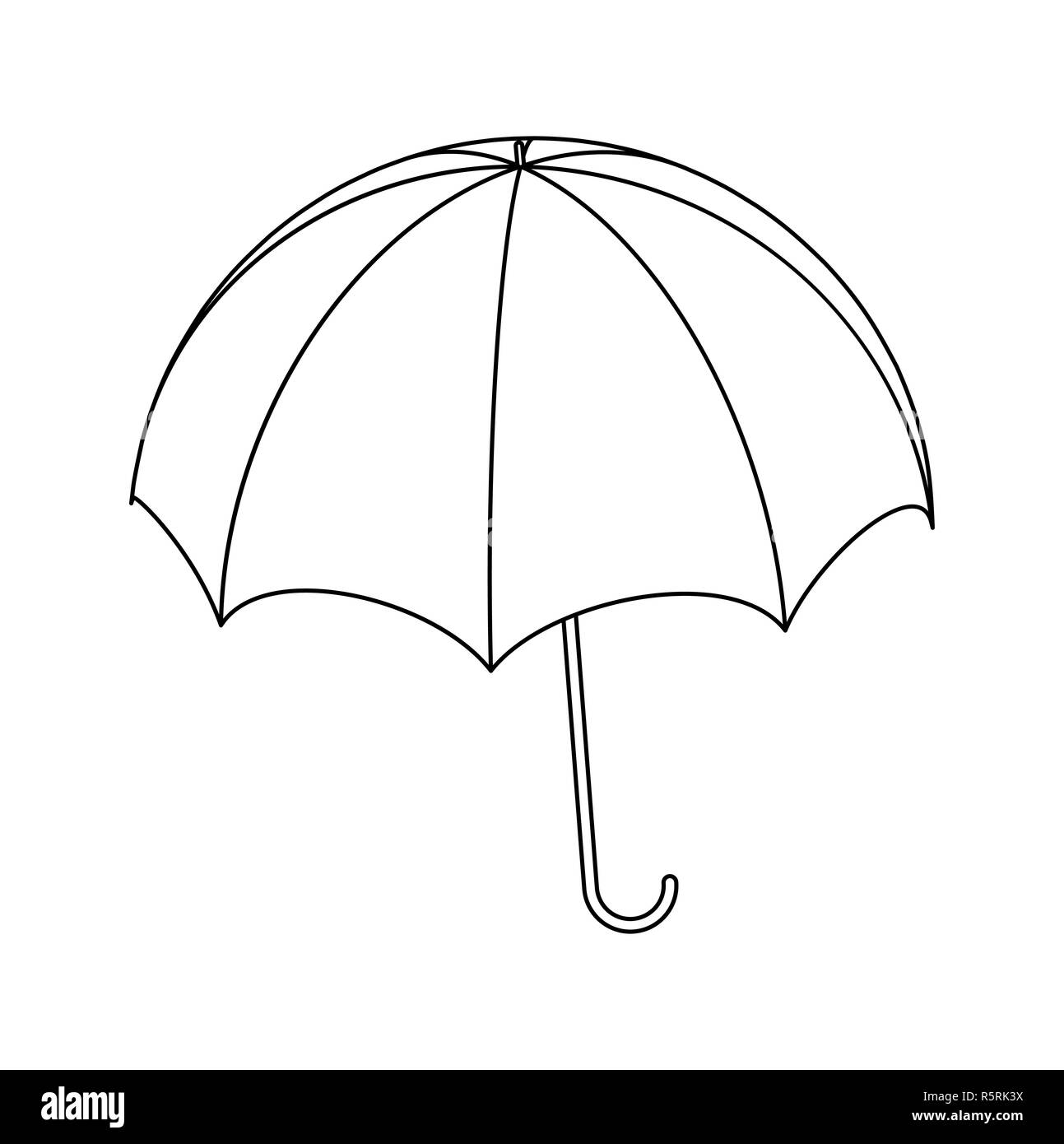 Umbrella silhouette, outline vector symbol icon design. Stock Photo