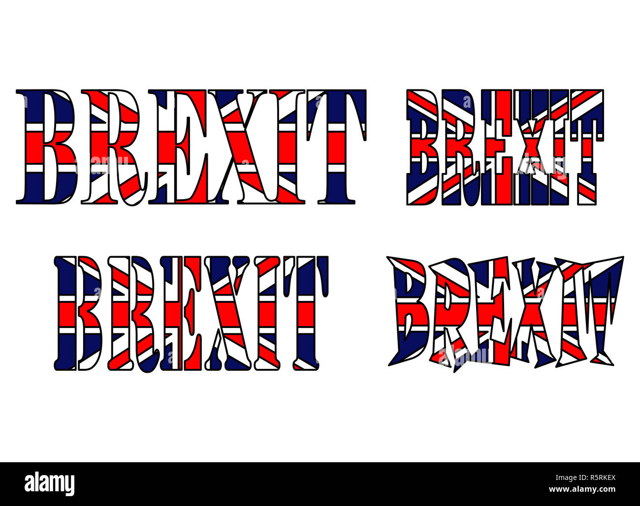 brexit text uk flag vector symbol icon design. Beautiful illustration isolated on white background Stock Photo