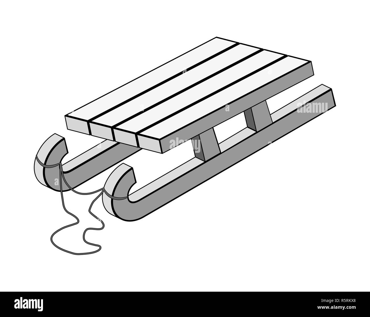 Snow Sled Clipart Black And White