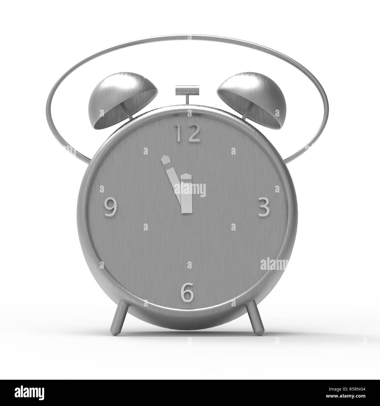 alarm clock with little minutes to twelve o'clock Stock Photo