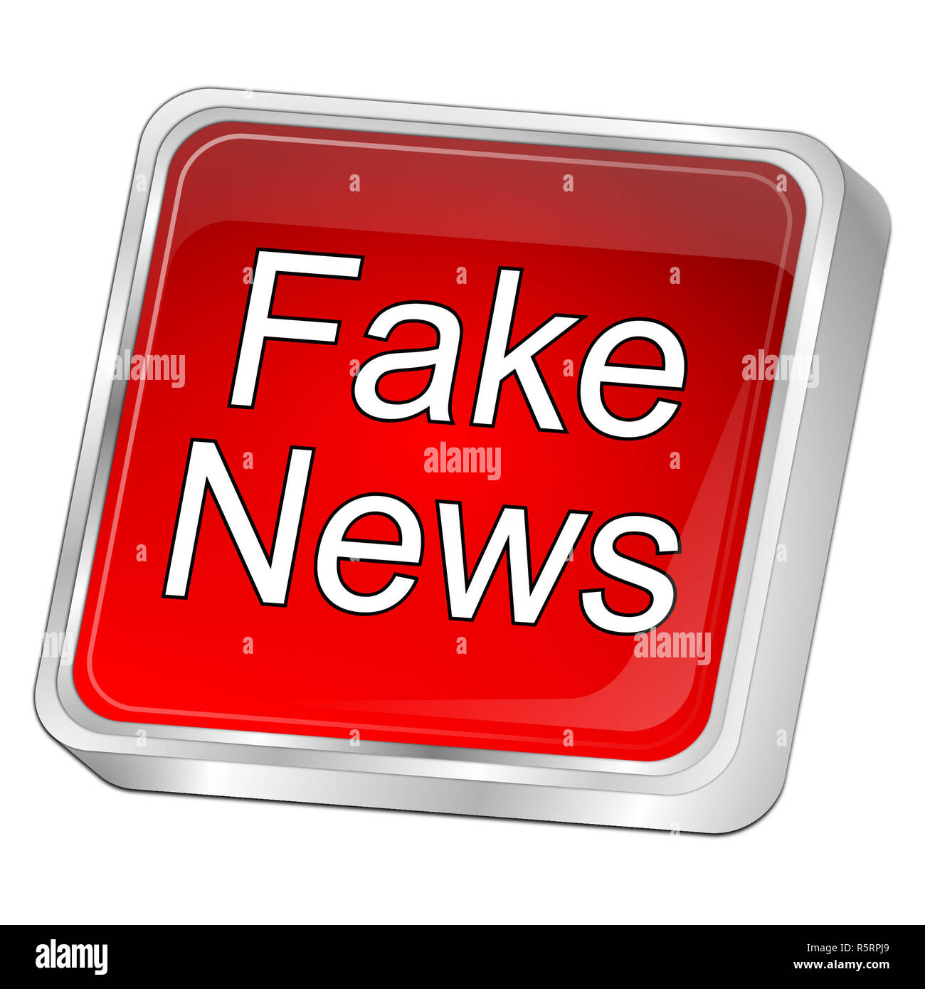red Fake News button - 3D illustration Stock Photo