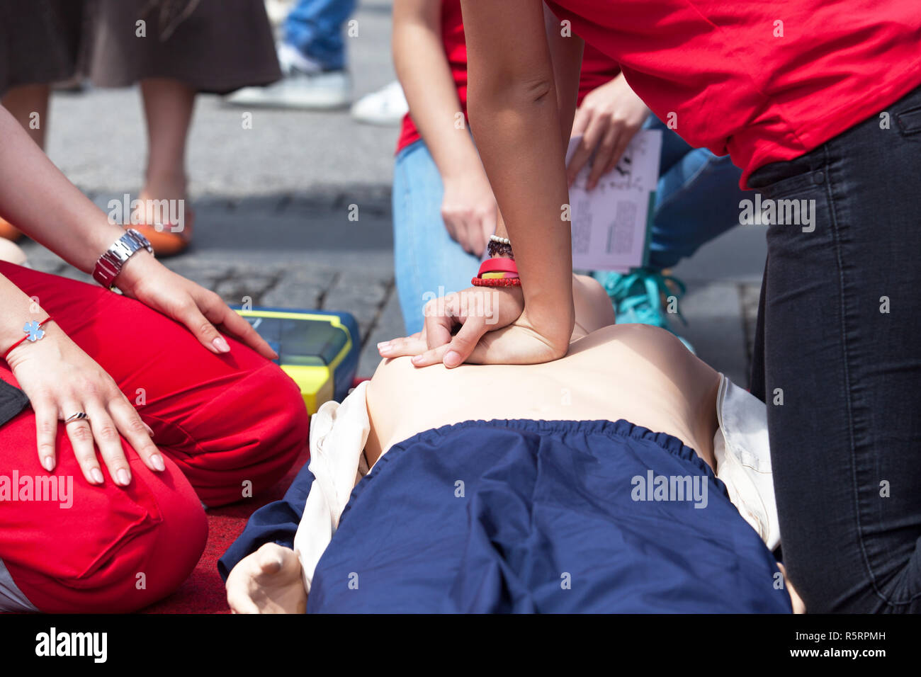 CPR. First aid training. Stock Photo