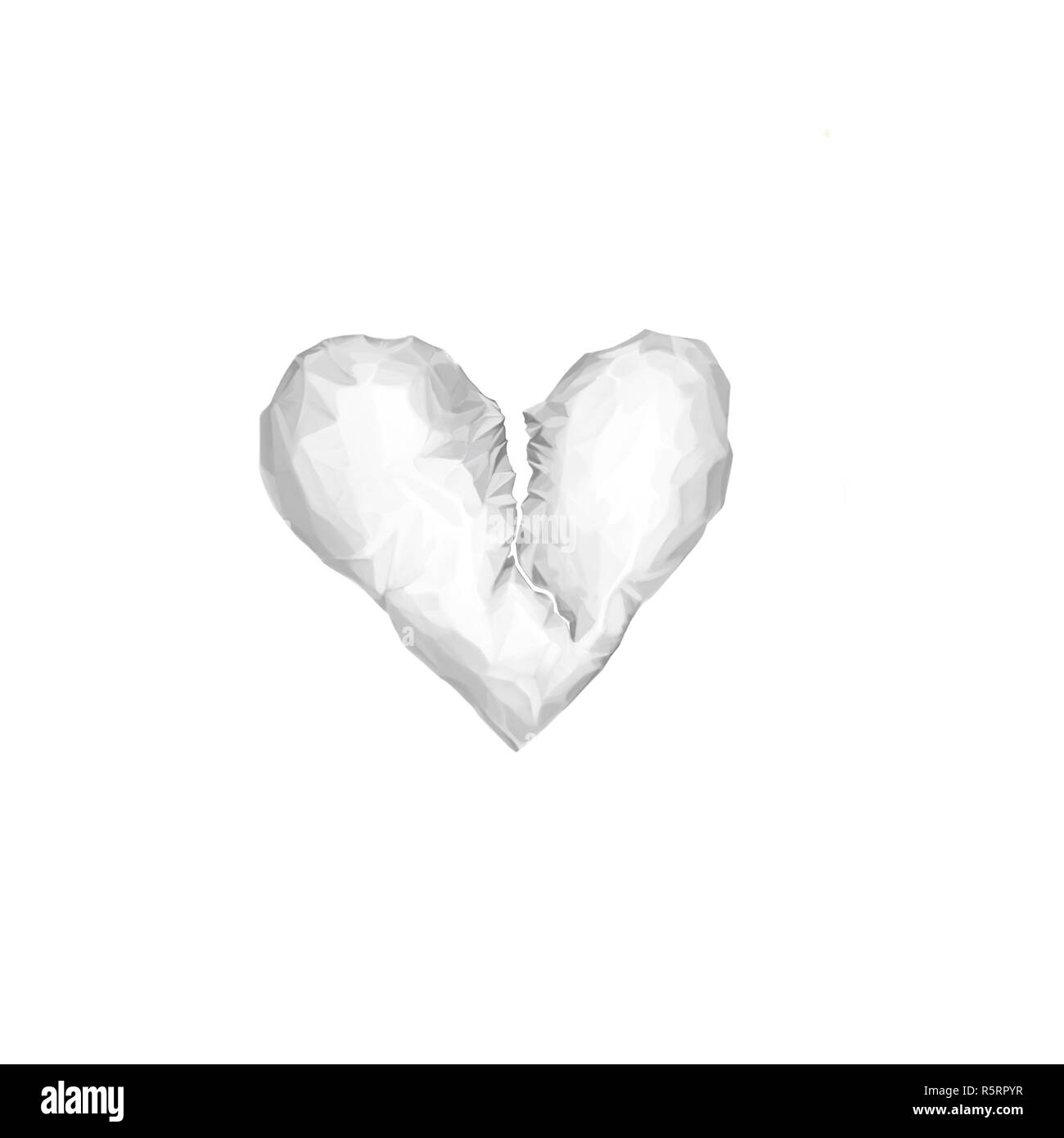 Broken heart illustration Black and White Stock Photos & Images - Alamy