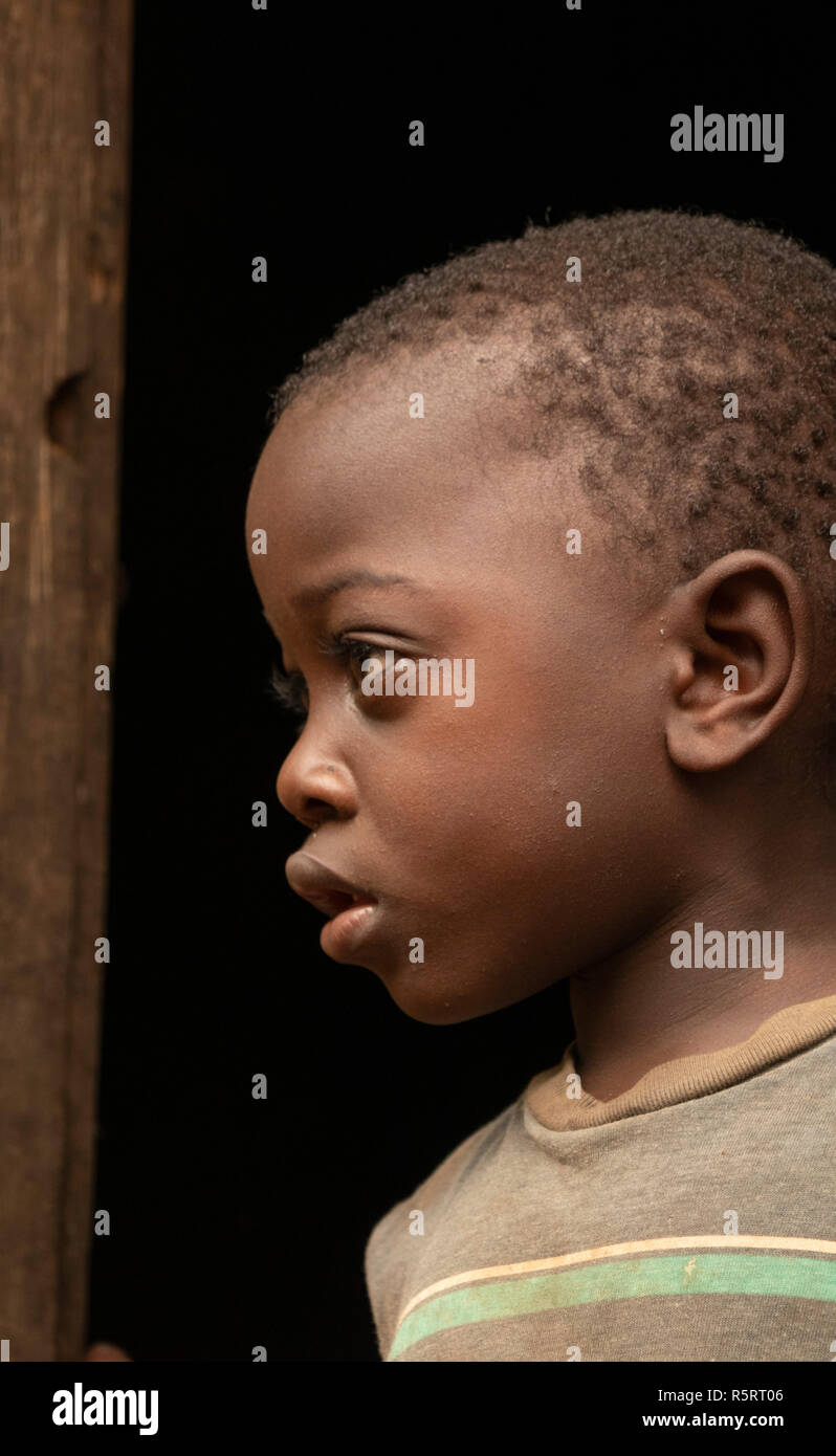 young African child, 4-6 year old, Bogodi, Uganda Stock Photo