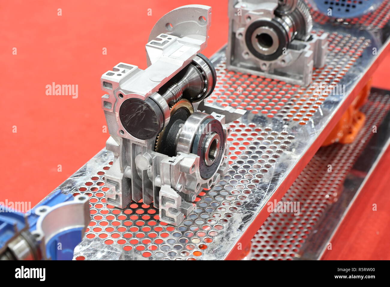 cross section of worm gear pump ; selective focus Stock Photo Alamy