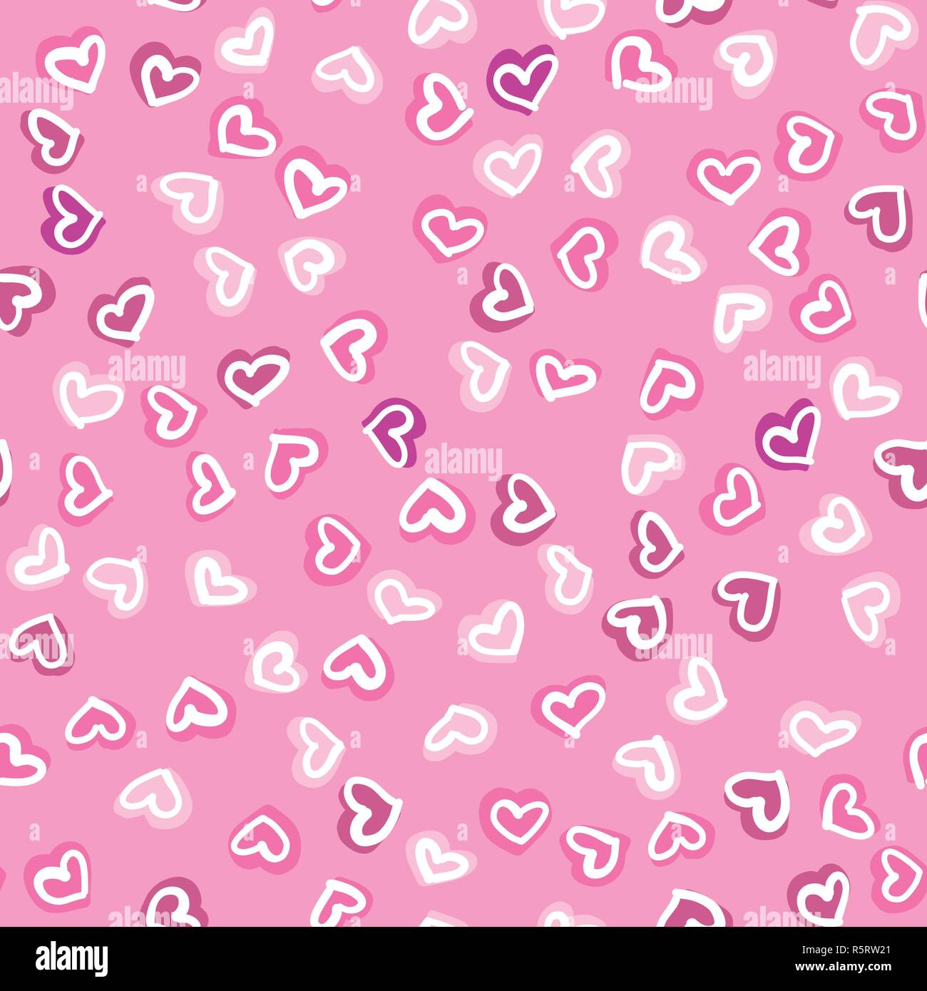 Seamless pattern with hand drawn hearts. Happy Valentines Day. Stock Vector