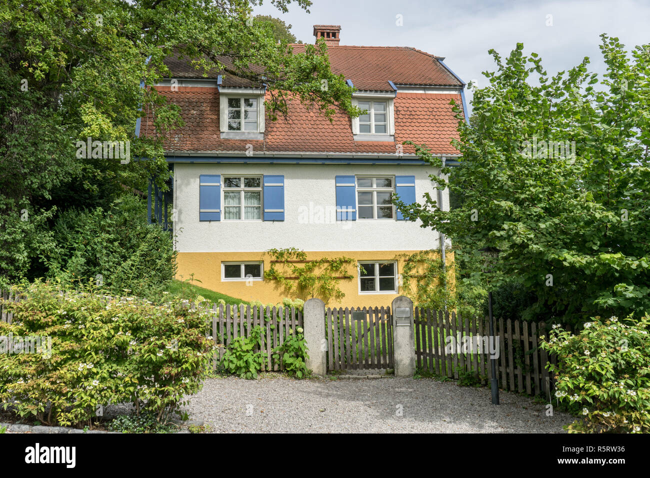 Gabriele MÃ¼nter House with Garden and trees in Murnau Bavaria, Germany Stock Photo